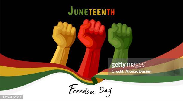 juneteenth celebration poster. - black lives matter background stock illustrations