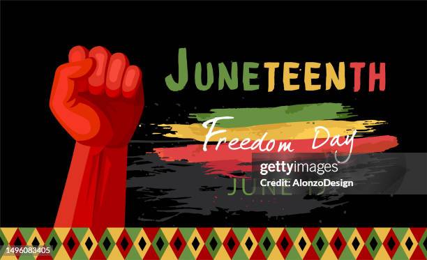 juneteenth. freedom day banner. - emancipation proclamation stock illustrations