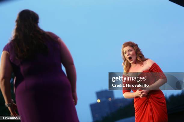 The Metropolitan Opera's Summer Recital Series at Central Park Summerstage on Monday night, July 11, 2011.This image:The soprano Angela Meade, left,...