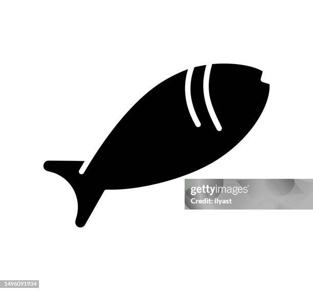 stockillustraties, clipart, cartoons en iconen met fish black filled vector icon - fillet