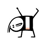 stickman stands yoga pose relaxes does
