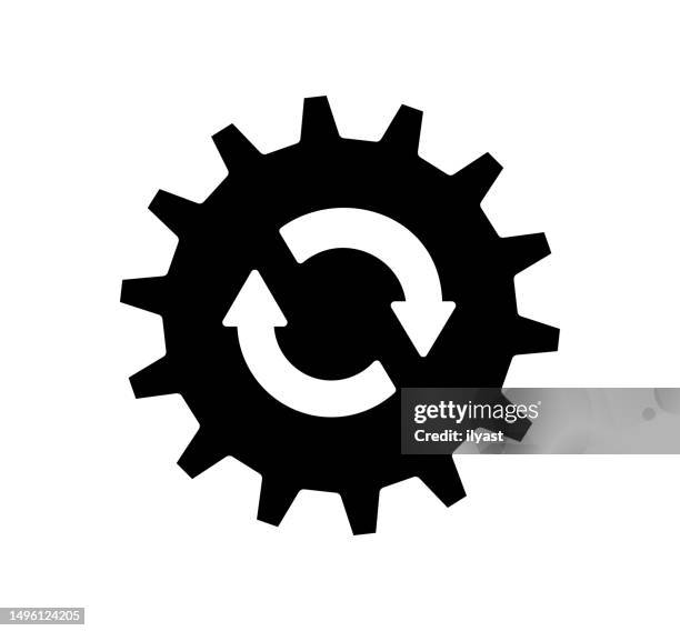 gearing black filled vector icon - utility worker stock illustrations