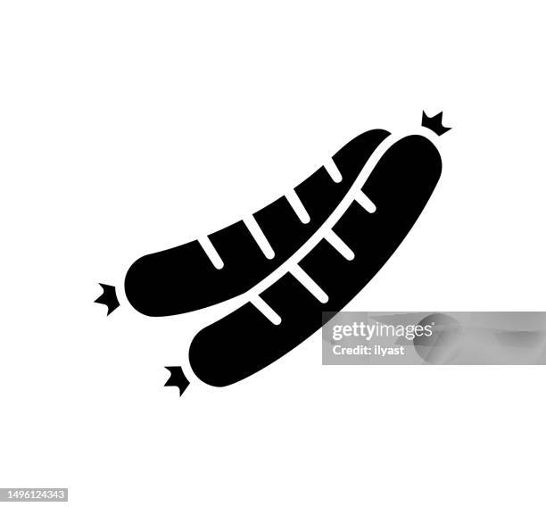 liver sausage black filled vector icon - sausage stock illustrations