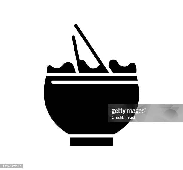 chinesisches essen schwarz gefülltes vektorsymbol - schriftsymbol stock-grafiken, -clipart, -cartoons und -symbole