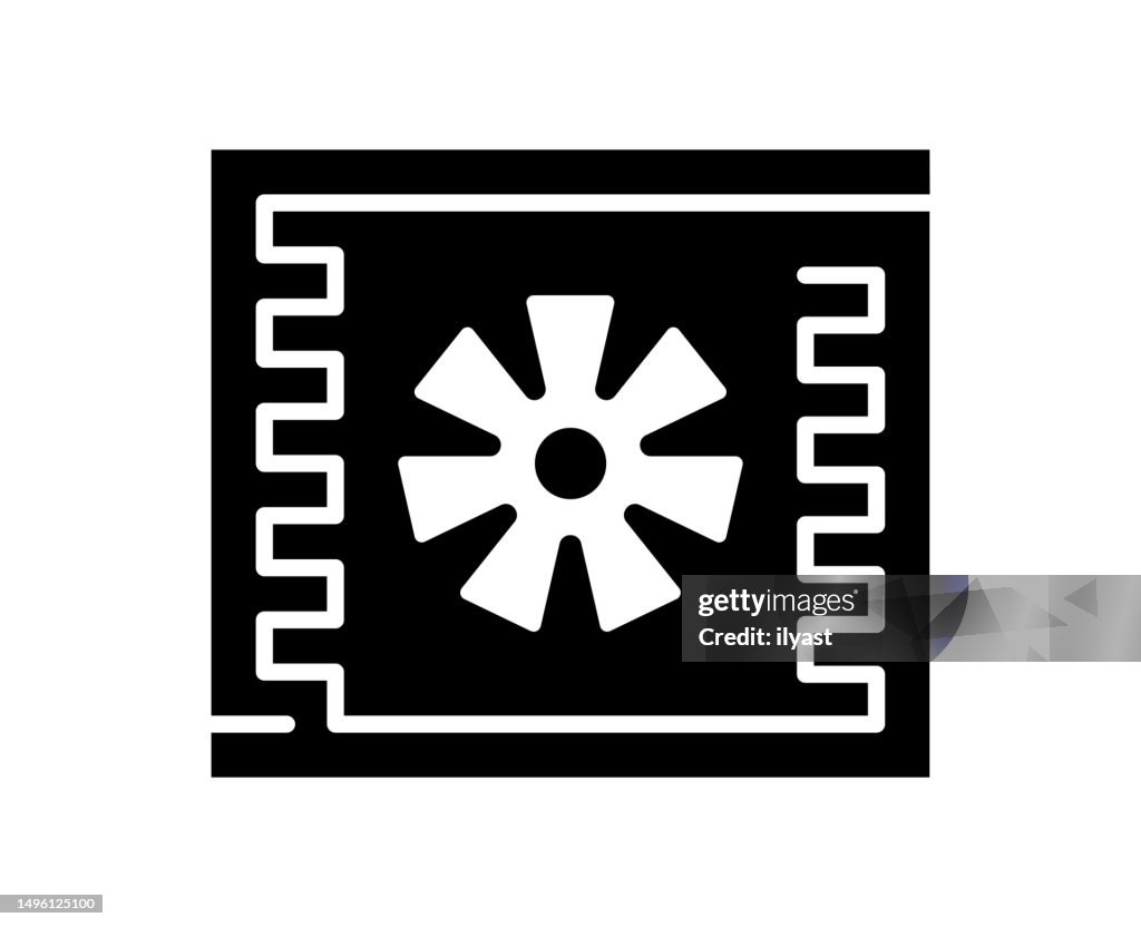 Cooling Black Filled Vector Icon