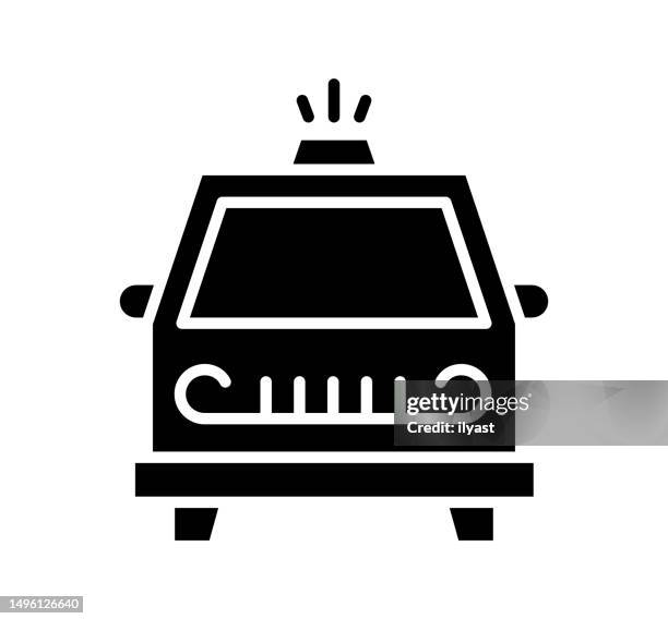 police black filled vector icon - pulled over by police stock illustrations