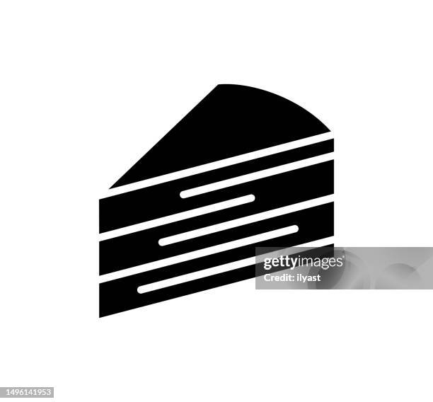 stockillustraties, clipart, cartoons en iconen met cake black filled vector icon - cake logo