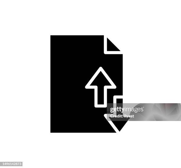 send & receive black filled vector icon - mailbox full stock illustrations