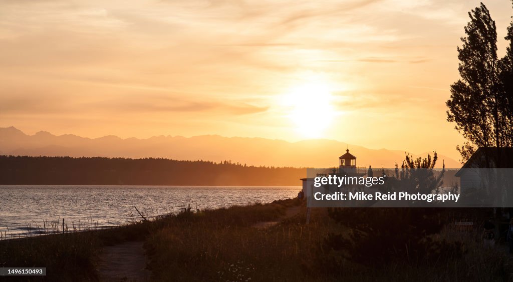 Discovery Park Beach Lighthouse Sunset