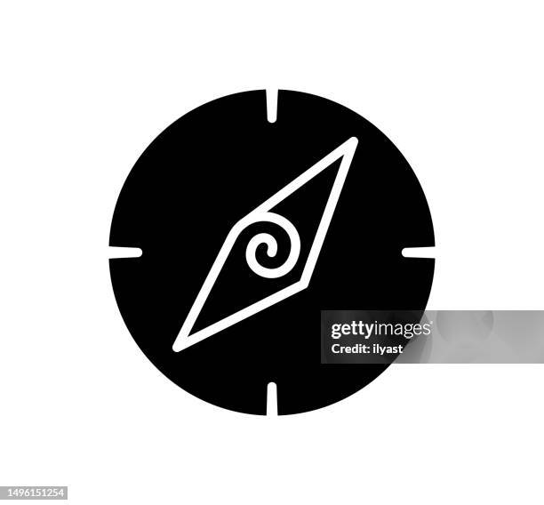 compass black filled vector icon - path logo stock illustrations
