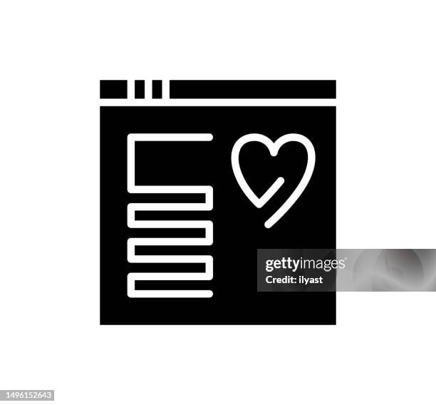 event organization black filled vector icon - couple browsing internet stock illustrations
