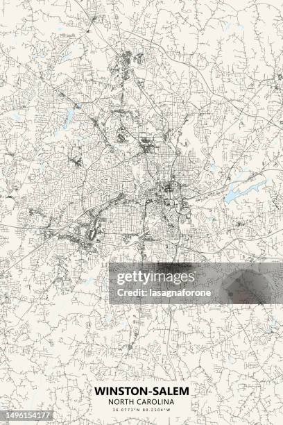 winston-salem, north carolina, usa vector map - winston-salem stock illustrations