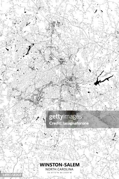 winston-salem, north carolina, usa vector map - winston-salem stock illustrations
