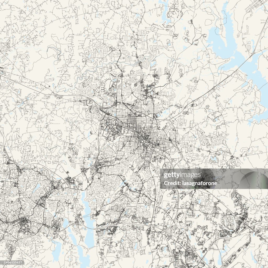 Durham, North Carolina, USA Vector Map