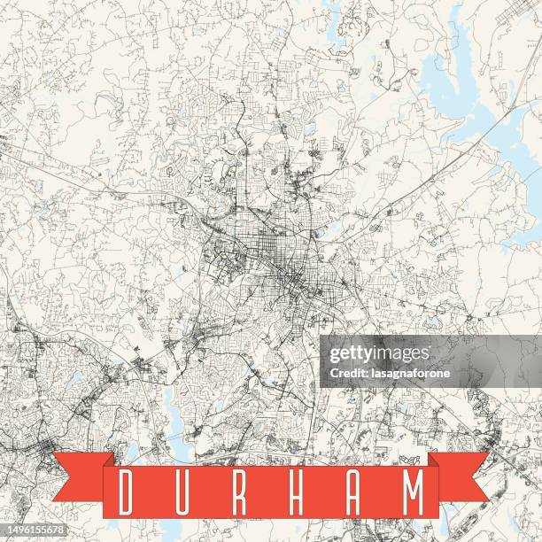 durham, north carolina, vereinigte staaten von amerika vektorkarte - durham north carolina stock-grafiken, -clipart, -cartoons und -symbole