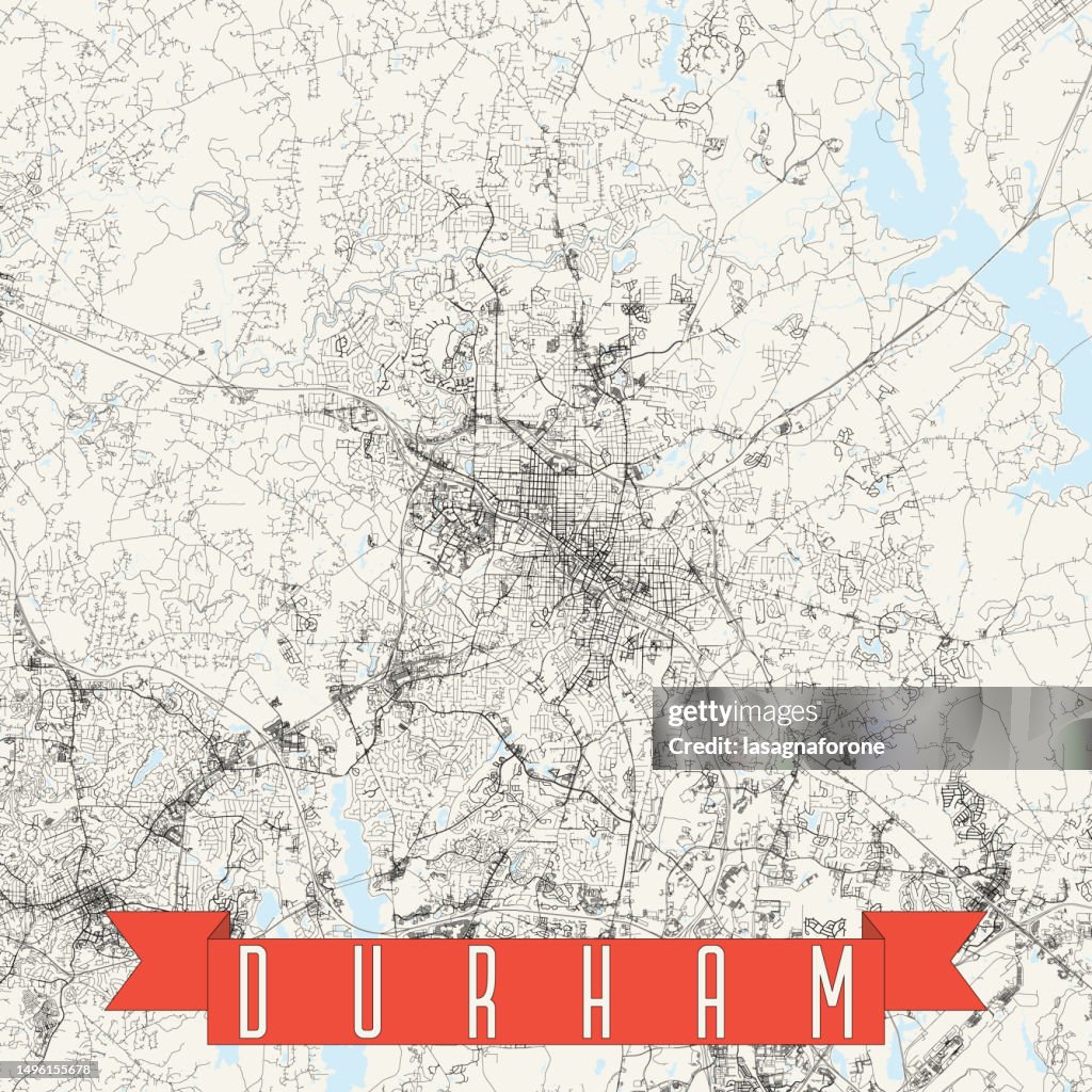 Durham, North Carolina, USA Vector Map