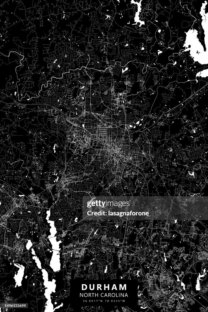 Durham, North Carolina, USA Vector Map