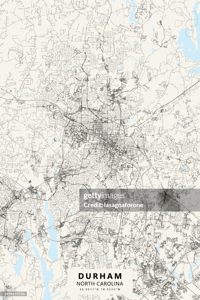 Durham, North Carolina, USA Vector Map