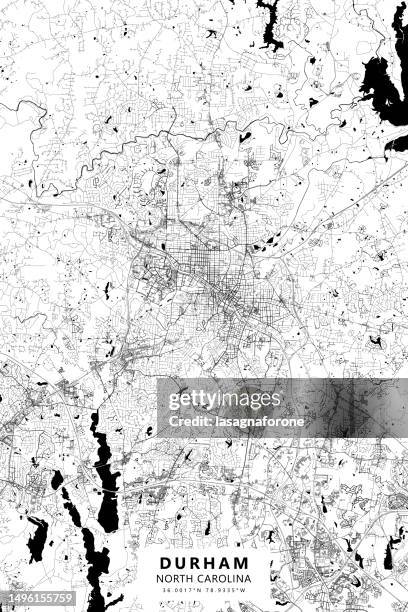 stockillustraties, clipart, cartoons en iconen met durham, north carolina, usa vector map - edward-lambton-7th-earl-of-durham