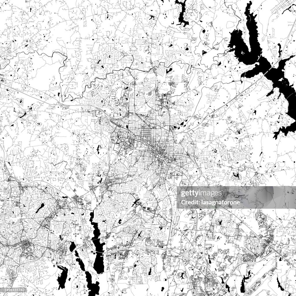 Durham, North Carolina, USA Vector Map