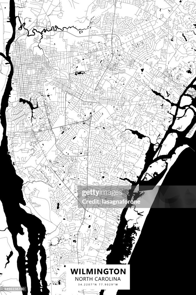 Wilmington, North Carolina, USA Vector Map