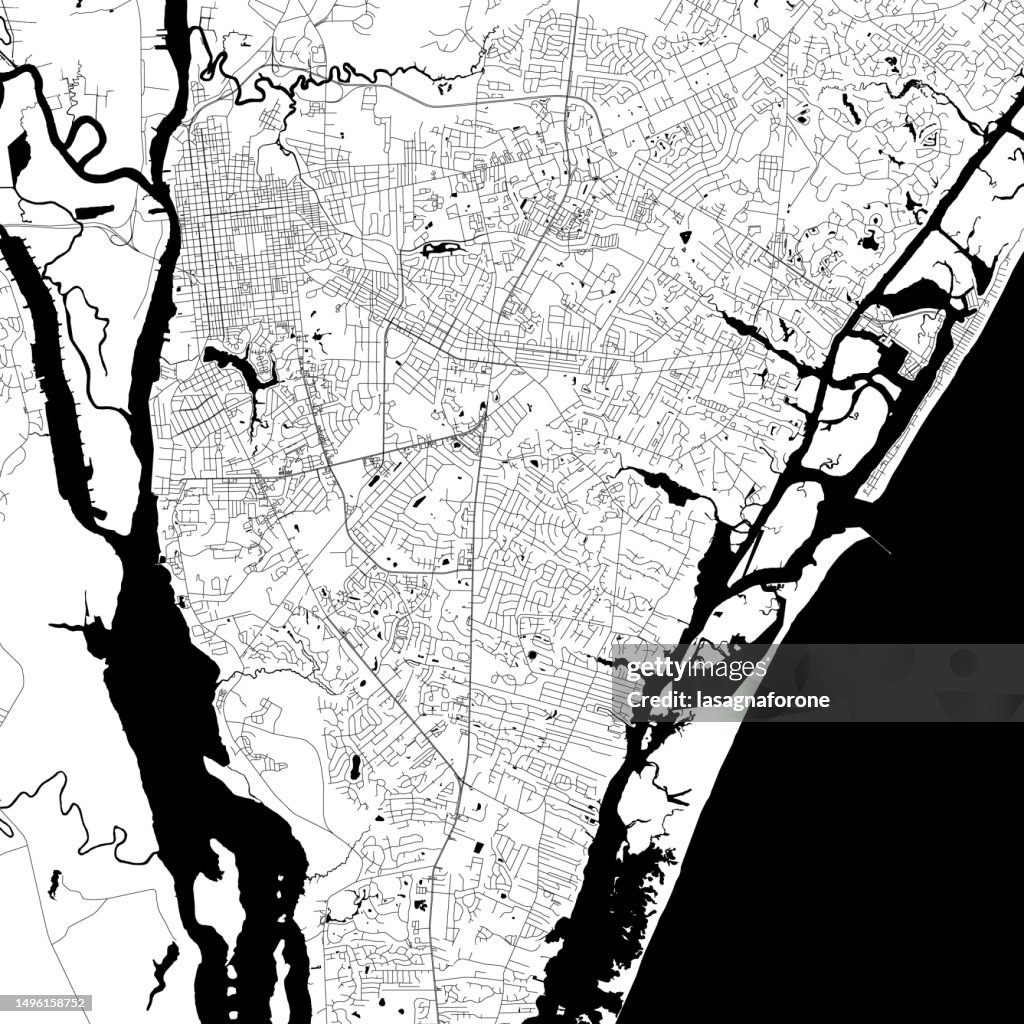 Wilmington, North Carolina, USA Vector Map