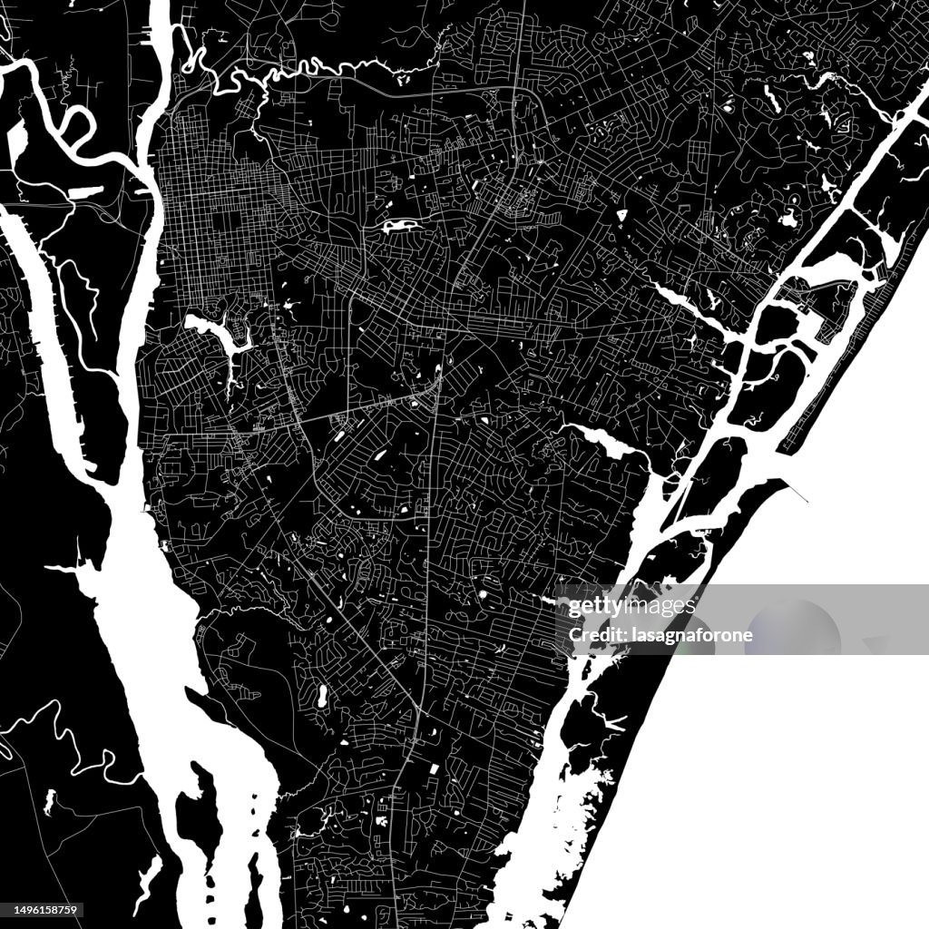 Wilmington, North Carolina, USA Vector Map