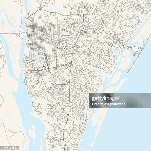 wilmington, north carolina, usa vector map - downtown wilmington nc stock illustrations