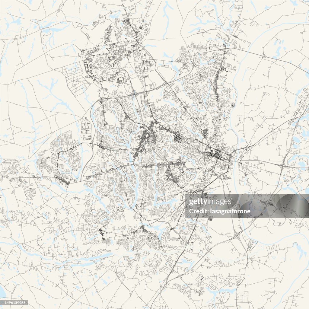 Fayetteville, North Carolina, USA Vector Map