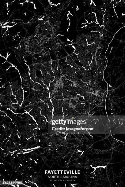 fayetteville, north carolina, usa vector map - cape fear river nc stock illustrations