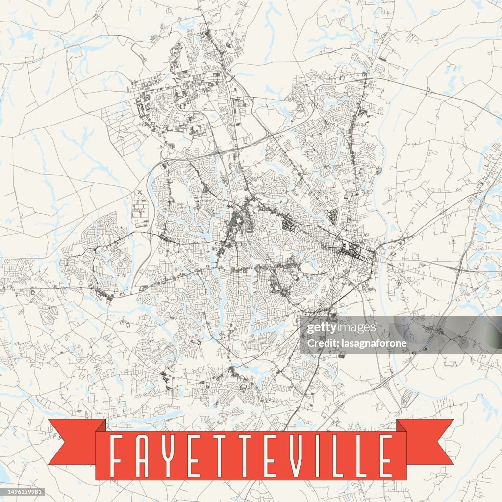 Fayetteville, North Carolina, USA Vector Map