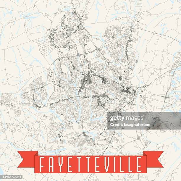 fayetteville, north carolina, usa vector map - cape fear river nc stock illustrations