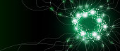 ai digital shaped with green neural