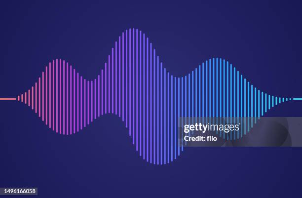 illustrazioni stock, clip art, cartoni animati e icone di tendenza di audio line podcast sound wave form gradient - sound