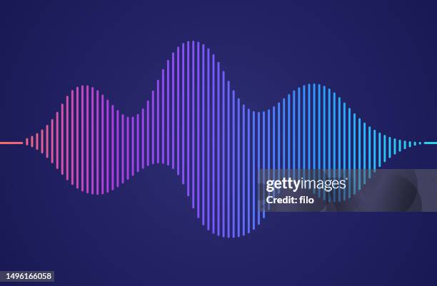 bildbanksillustrationer, clip art samt tecknat material och ikoner med audio line podcast sound wave form gradient - ljudvåg