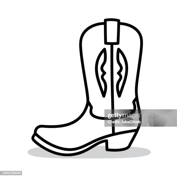 cowboy boot doodle 5 - cowboy boots stock illustrations