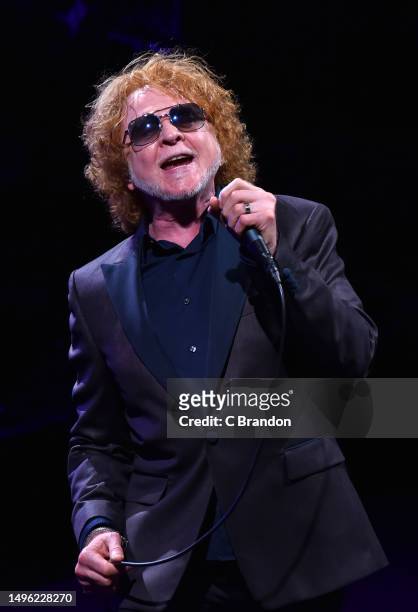 Mick Hucknall of Simply Red performs on stage at the O2 Shepherd's Bush Empire on June 05, 2023 in London, England.