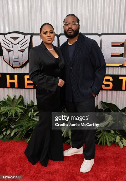 Zinzi Evans and Ryan Coogler attend Paramount's "Transformers: Rise Of The Beasts" New York Premiere at Kings Theatre on June 05, 2023 in New York...