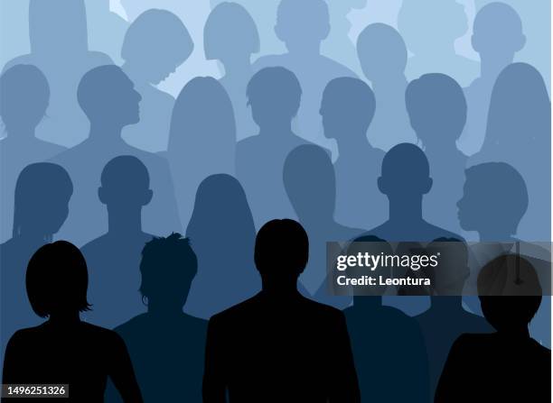 crowd (alle personen sind vollständig, ein beschneidungspfad verdeckt die ränder) - arbeitskollege stock-grafiken, -clipart, -cartoons und -symbole