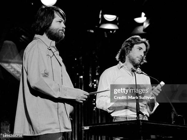 Musician/Singer/Songwriter Brian Wilson and Musician Dennis Wilson during rehearsal for the 3rd Annual Rock Awards, held at The Palladium, Hollywood...