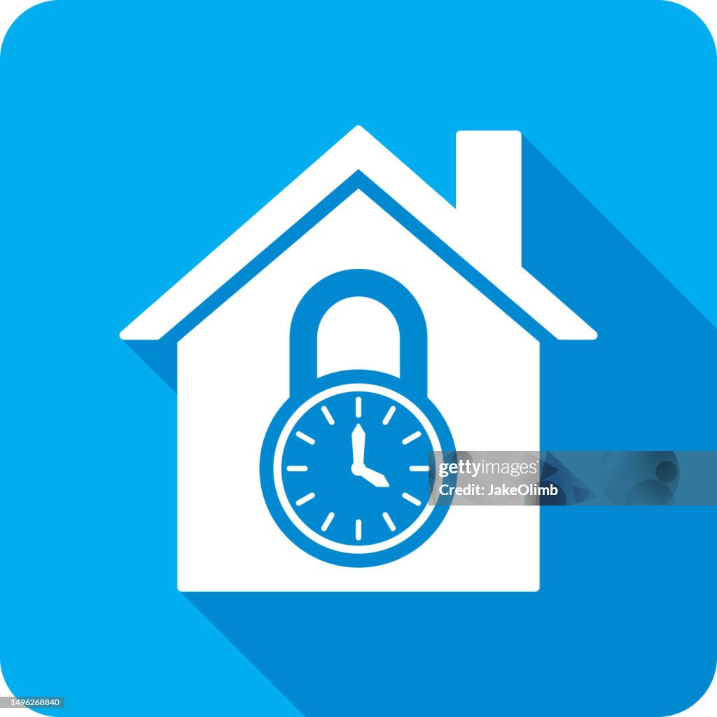House Time Lock Icon Silhouette 1