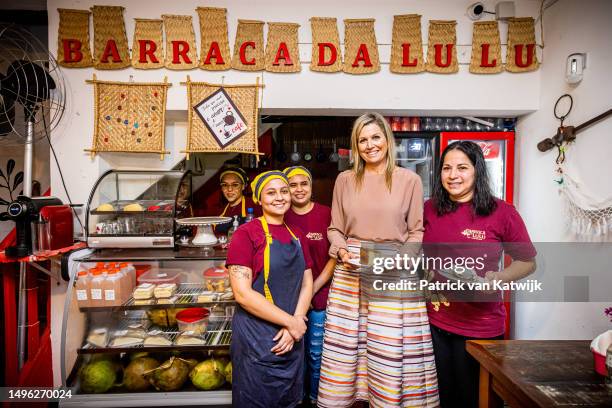 Queen Maxima of The Netherlands visits Bar Racadalulu who got a loan from Dinie during covid Brazil in her capacity as United Nation Secretary...