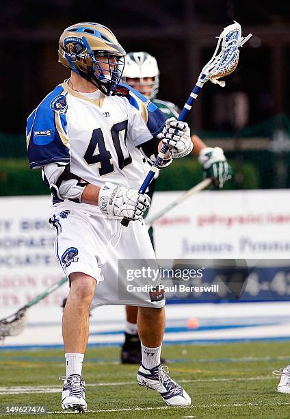 Matt Danowski of the Charlotte Hounds in the first quarter of a Lacrosse game vs the Long Island Lizards at James M. Shuart Stadium on July 28, 2012...