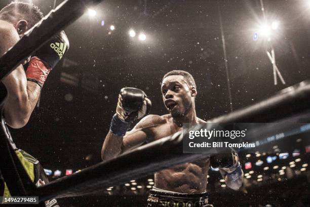 April 16: Errol Spence Jr defeats Chris Algieri by TKO on April 16th, 2016 in Brooklyn.