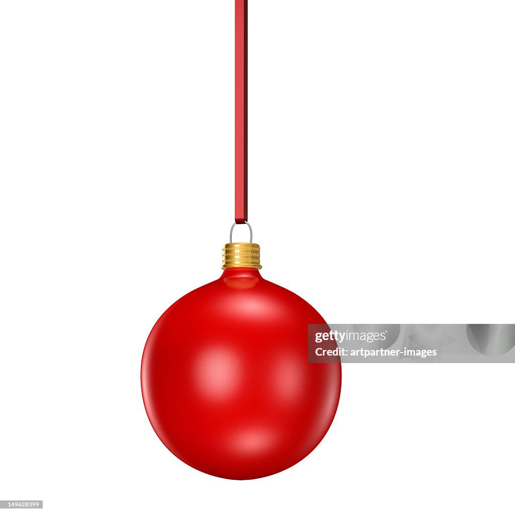 Red christmas tree ornamnet or bauble