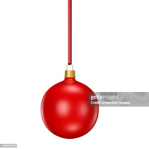 red christmas tree ornamnet or bauble - baubles stock pictures, royalty-free photos & images