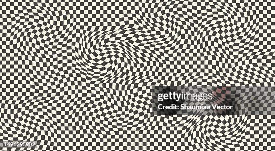 Distorted Checkered Pattern Abstract Background Design High-Res Vector ...