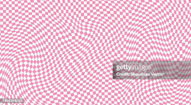 ilustrações de stock, clip art, desenhos animados e ícones de distorted checkered pattern abstract background design - quadriculado