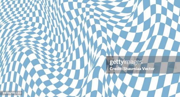 distorted checkered pattern abstract background design - draughts stock illustrations