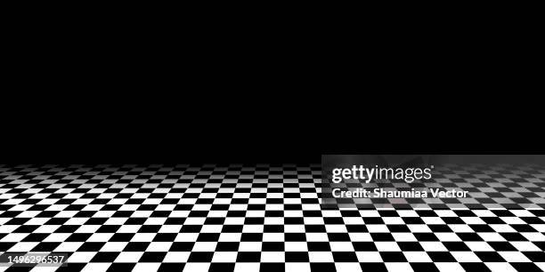 distorted checkered pattern abstract background design - floor perspective stock illustrations